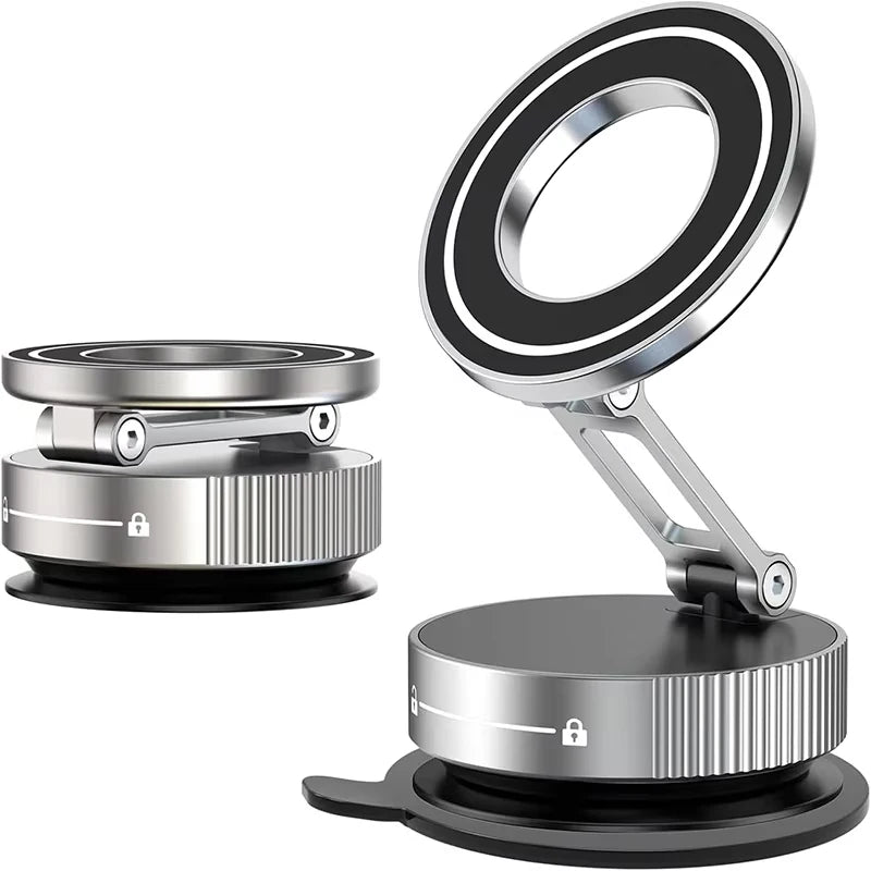 Vacuum Magnet Bracket Stand 360° Adjustment Design Strong Adsorption Magnetic Foldable Phone Holder Car Mount Suction Cup