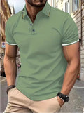 Men's summer casual fashion polo shirt short sleeve men's short sleeve color lapel top T-shirt short sleeve lapel fashion