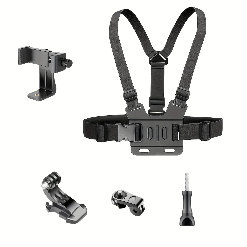 The chest strap phone stand is anti-shake and can be used for fixed-angle shooting on the chest. It is compatible with various m