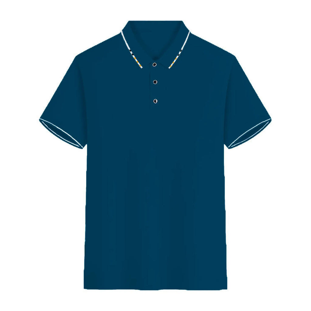 Men's summer casual fashion polo shirt short sleeve men's short sleeve color lapel top T-shirt short sleeve lapel fashion