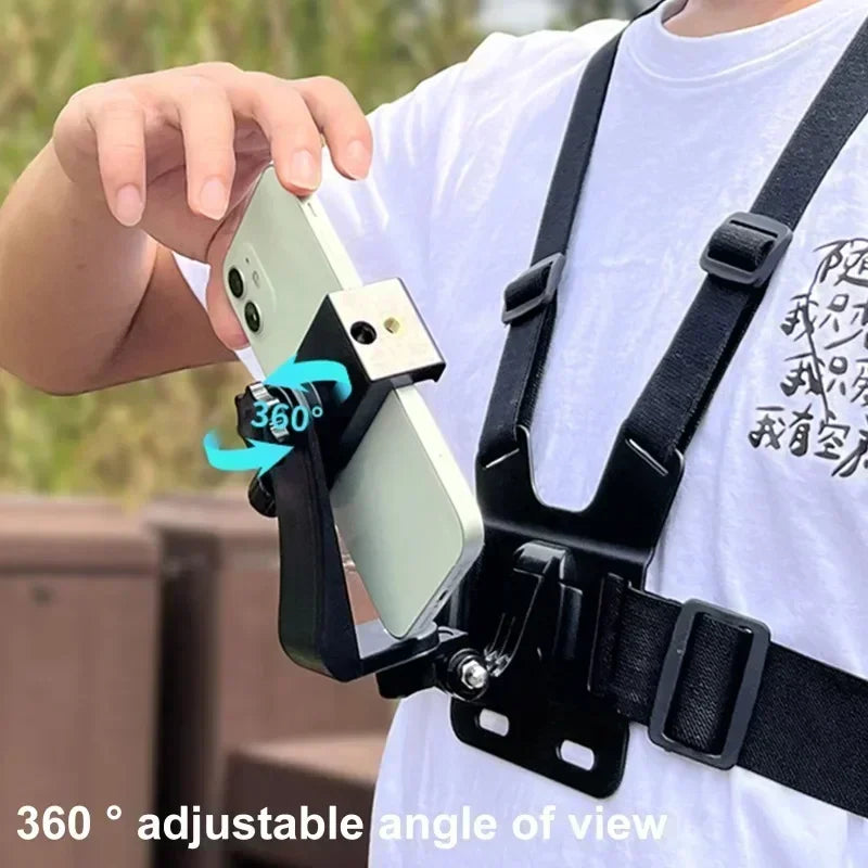 Chest Neck Holder for Mobile Phone, First Person Perspective Live Streaming Neck Holder, Outdoor Live Streaming Phone Holder