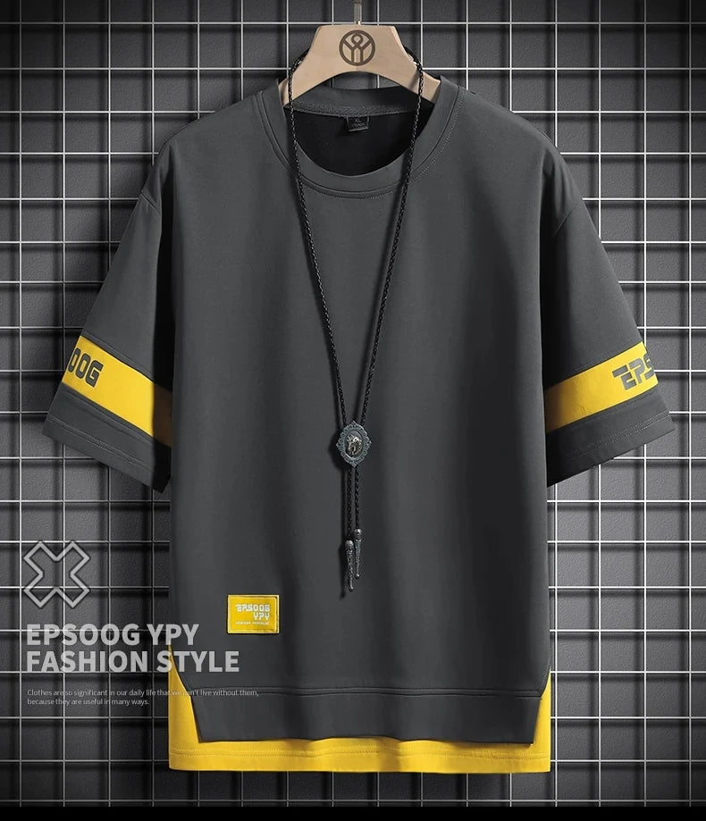 Hip Hop Loose Mens Streetwear T-shirts Casual Classic 2025 Summer Short Sleeves T Shirt Black White Tshirt Tees Oversize 5XL