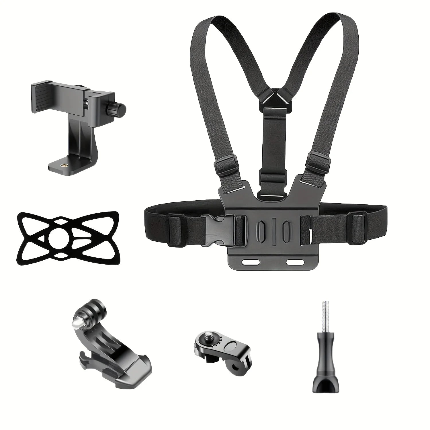 The chest strap phone stand is anti-shake and can be used for fixed-angle shooting on the chest. It is compatible with various m