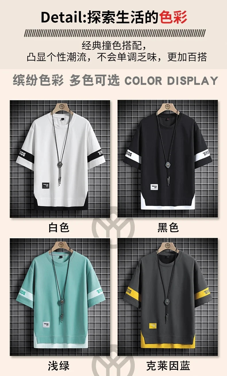 Hip Hop Loose Mens Streetwear T-shirts Casual Classic 2025 Summer Short Sleeves T Shirt Black White Tshirt Tees Oversize 5XL