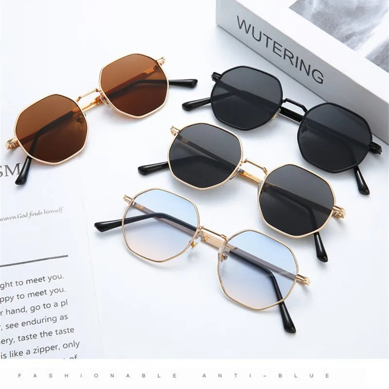 KLASSNUM Women Metal Sunglasses Vintage Men Octagon Luxury Brand Design Sun Glasses UV400 Protection Polygon Frame Eyepiece 2025
