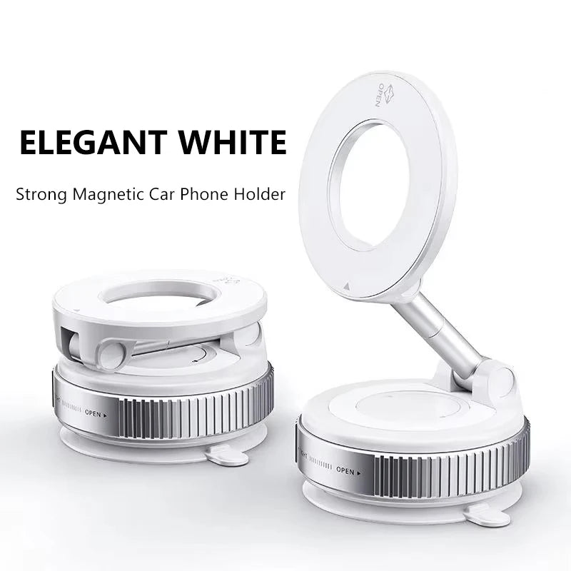 Vacuum Magnet Bracket Stand 360° Adjustment Design Strong Adsorption Magnetic Foldable Phone Holder Car Mount Suction Cup