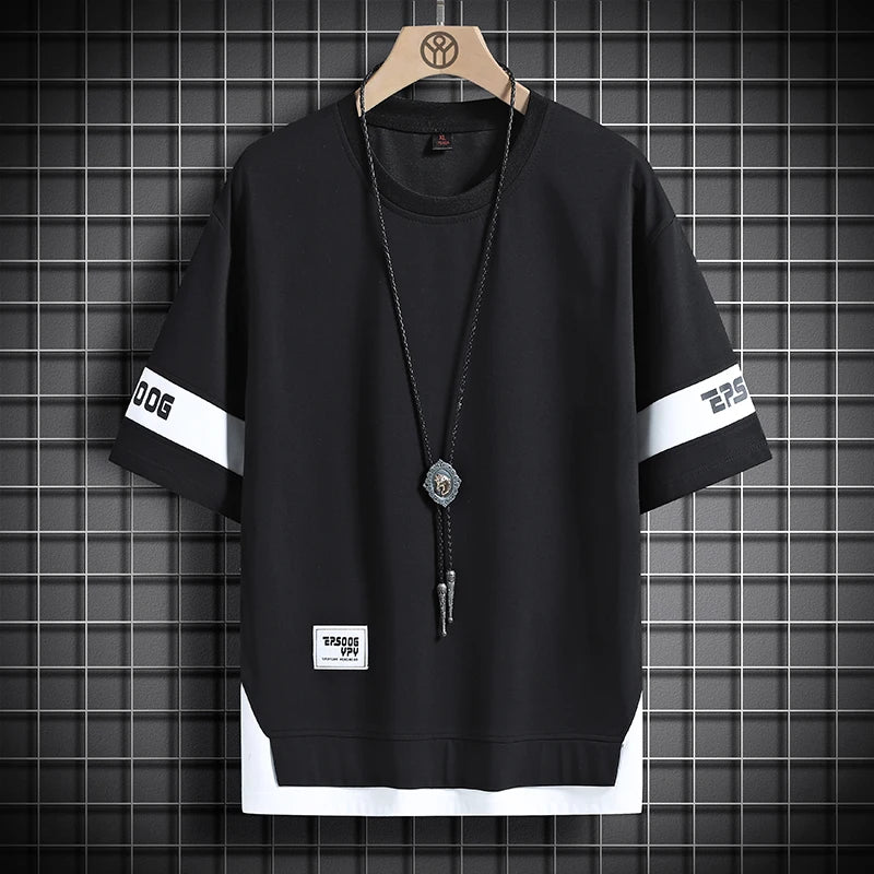 Hip Hop Loose Mens Streetwear T-shirts Casual Classic 2025 Summer Short Sleeves T Shirt Black White Tshirt Tees Oversize 5XL