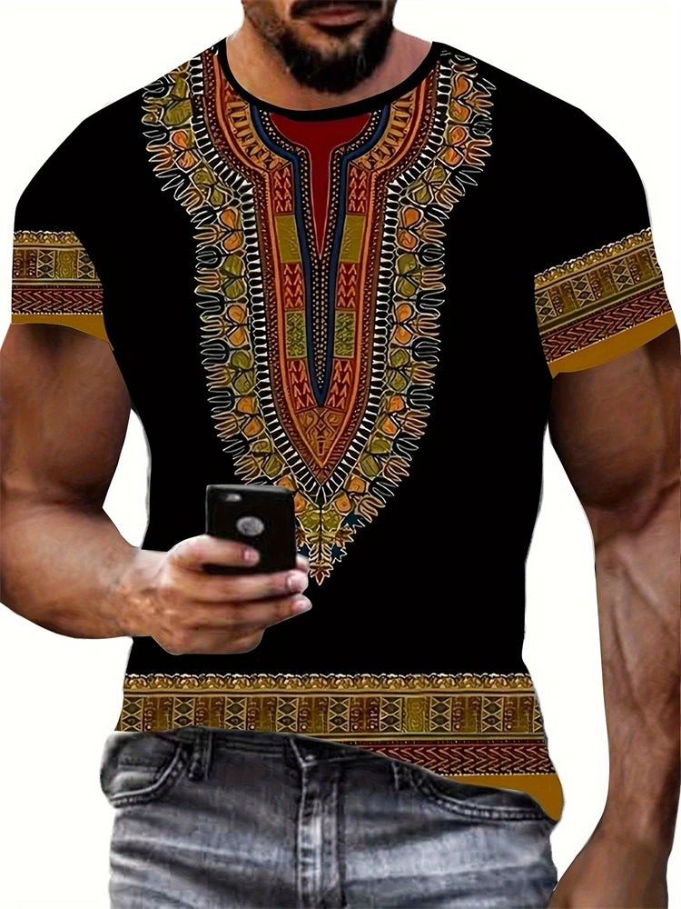 2025 New Men's Breathable Novelty T Shirt Casual Round Neck Moisture Transferring Polyester Short Sleeve Large Size Men's Tops