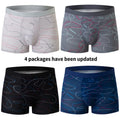 4-piece MEN'S Underwear Comfortable and Fashionable Plus-size Printed Boyshort Maximum 6XL Swimming Trunks for Teenagers.