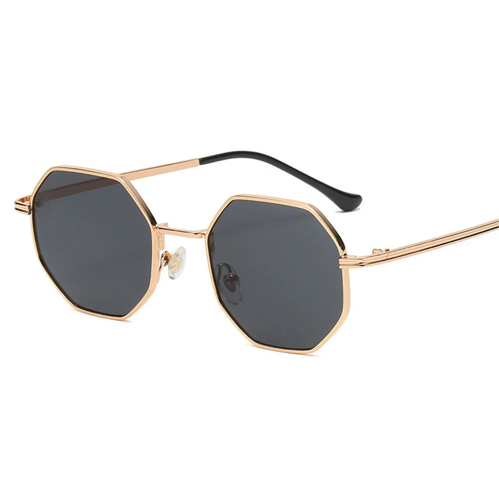 KLASSNUM Women Metal Sunglasses Vintage Men Octagon Luxury Brand Design Sun Glasses UV400 Protection Polygon Frame Eyepiece 2025