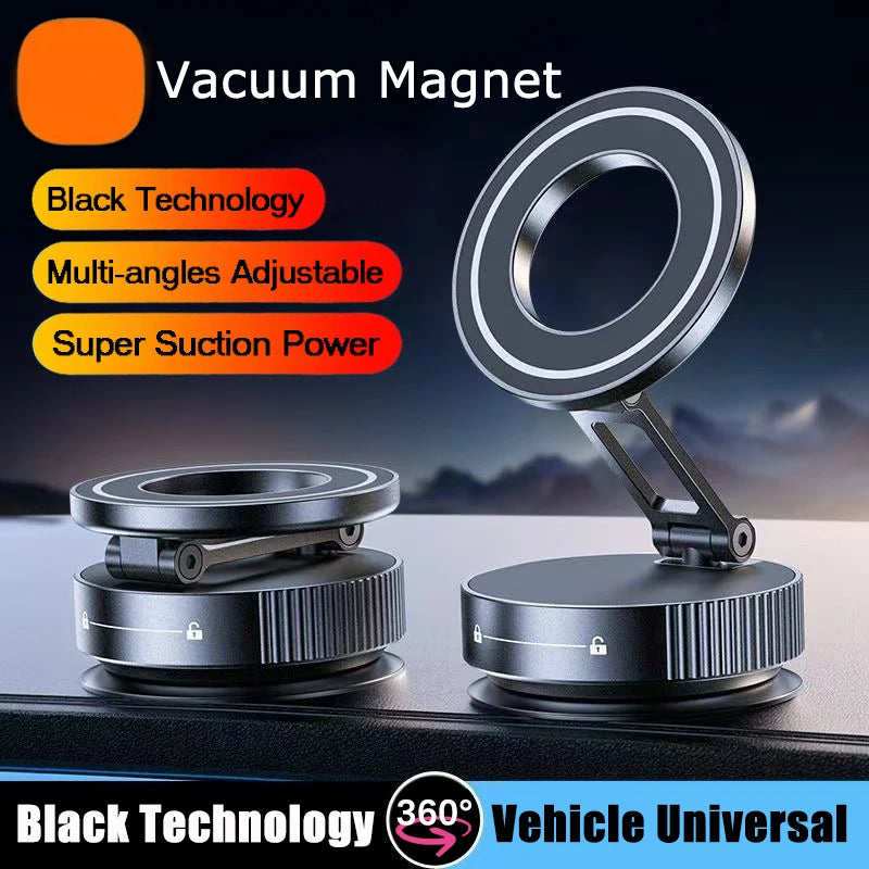 Vacuum Magnet Bracket Stand 360° Adjustment Design Strong Adsorption Magnetic Foldable Phone Holder Car Mount Suction Cup