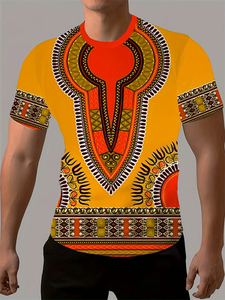 2025 New Men's Breathable Novelty T Shirt Casual Round Neck Moisture Transferring Polyester Short Sleeve Large Size Men's Tops