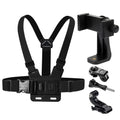 Adjustable 360 Rotation Phone Clip Holder With Chest Strap Bracket for Mobile Smartphone Action Camera Accessory