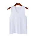 Summer Men's Non-Marking Ice Silk Undershirt Men's Slim Sports Fitness Cross-Body Bottoming Sleeveless Breathable Comfortable