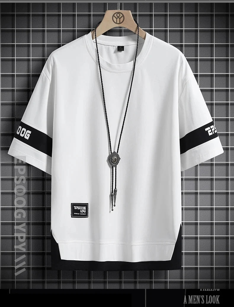 Hip Hop Loose Mens Streetwear T-shirts Casual Classic 2025 Summer Short Sleeves T Shirt Black White Tshirt Tees Oversize 5XL