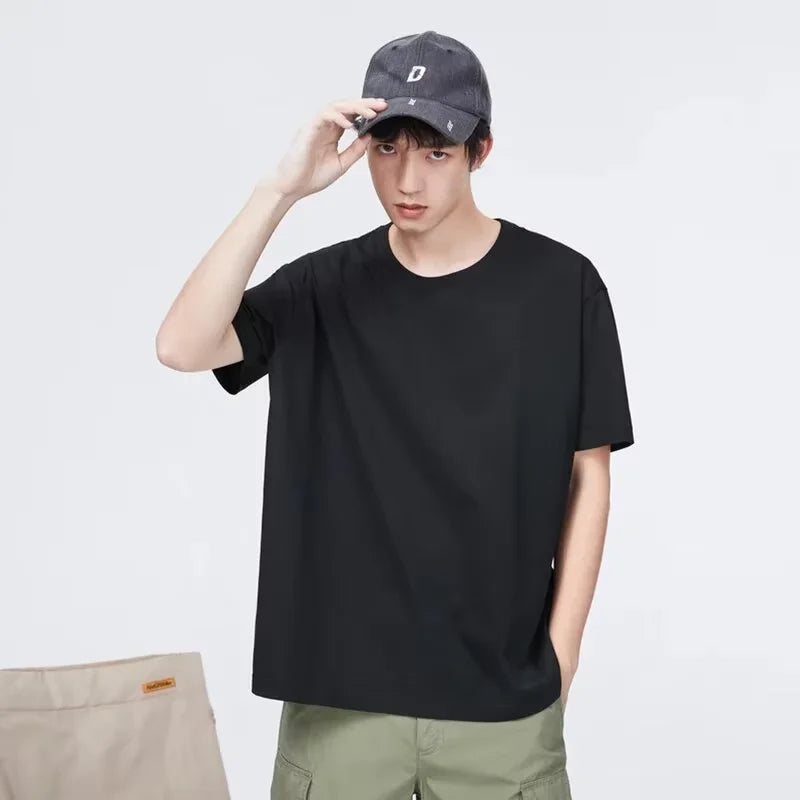 2026 Summer T Shirt for Men Fashion Polyester Harajuku Short Sleeve Y2k T-shirt Streetwear Oversized Vintage Printed Sports Tops