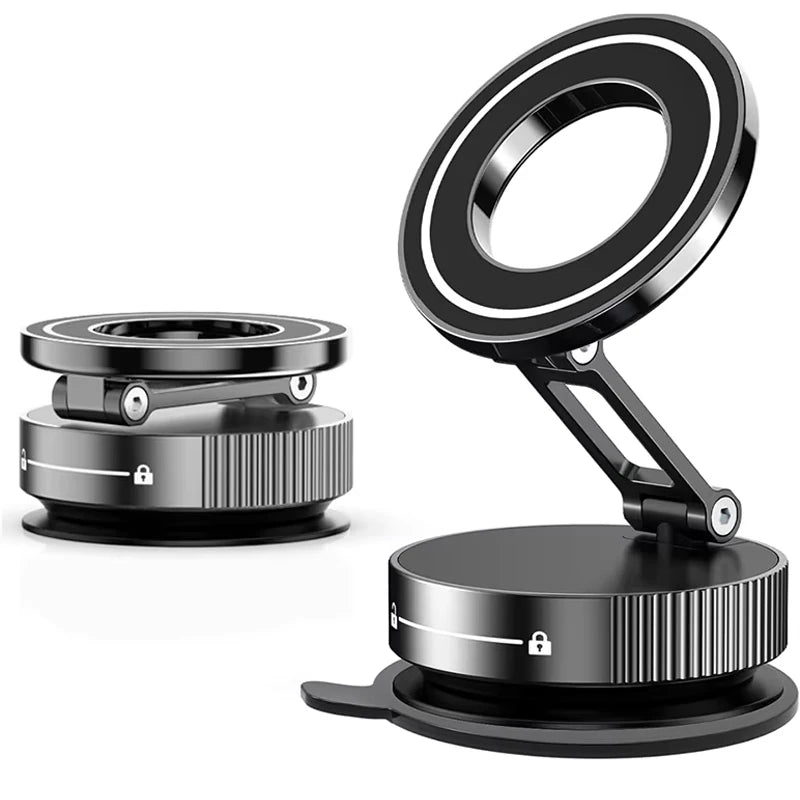 Vacuum Magnet Bracket Stand 360° Adjustment Design Strong Adsorption Magnetic Foldable Phone Holder Car Mount Suction Cup