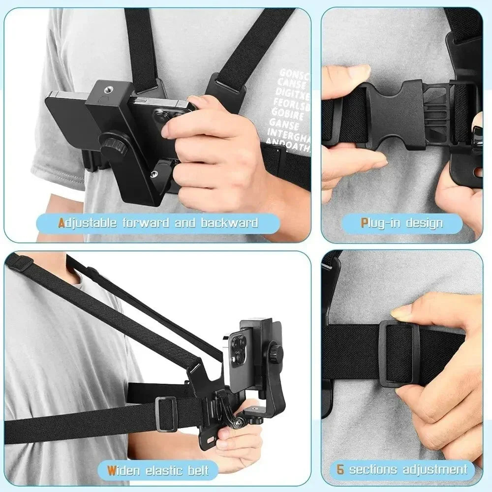 Chest Neck Holder for Mobile Phone, First Person Perspective Live Streaming Neck Holder, Outdoor Live Streaming Phone Holder