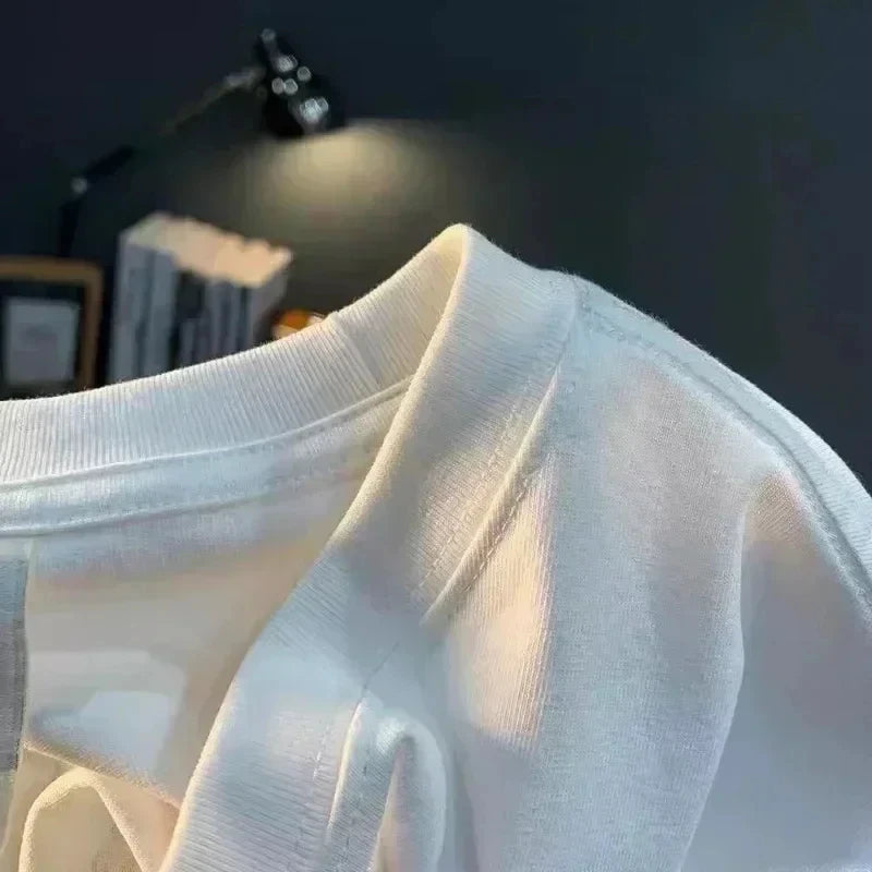Men's High Quality 100_ Cotton Funny Pi Design Print Summer Loose O-neck Men Tshirt Short Sleeve T-shirt Male Tees Tops