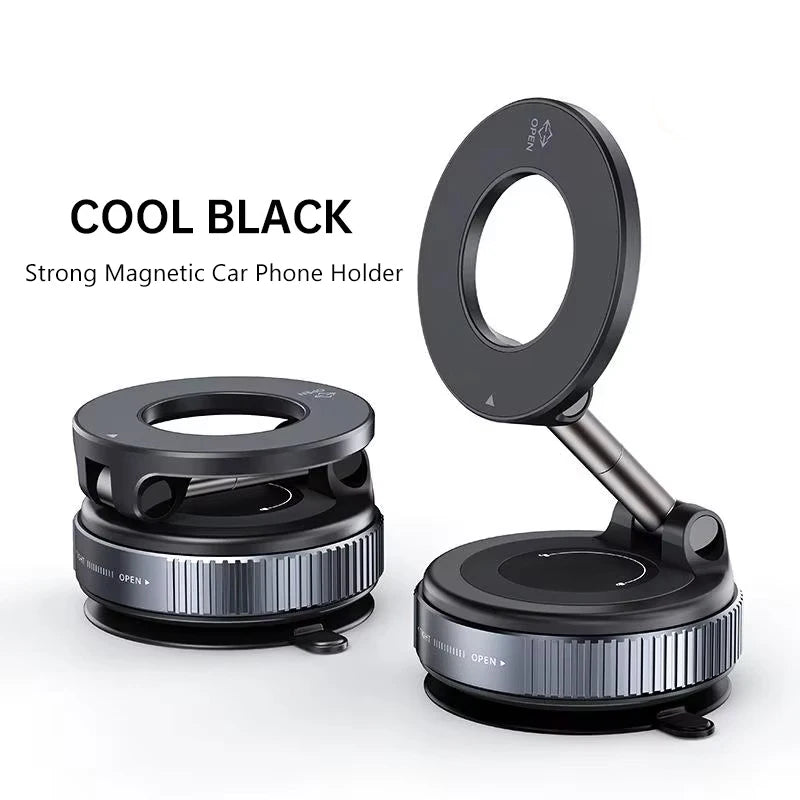 Vacuum Magnet Bracket Stand 360° Adjustment Design Strong Adsorption Magnetic Foldable Phone Holder Car Mount Suction Cup