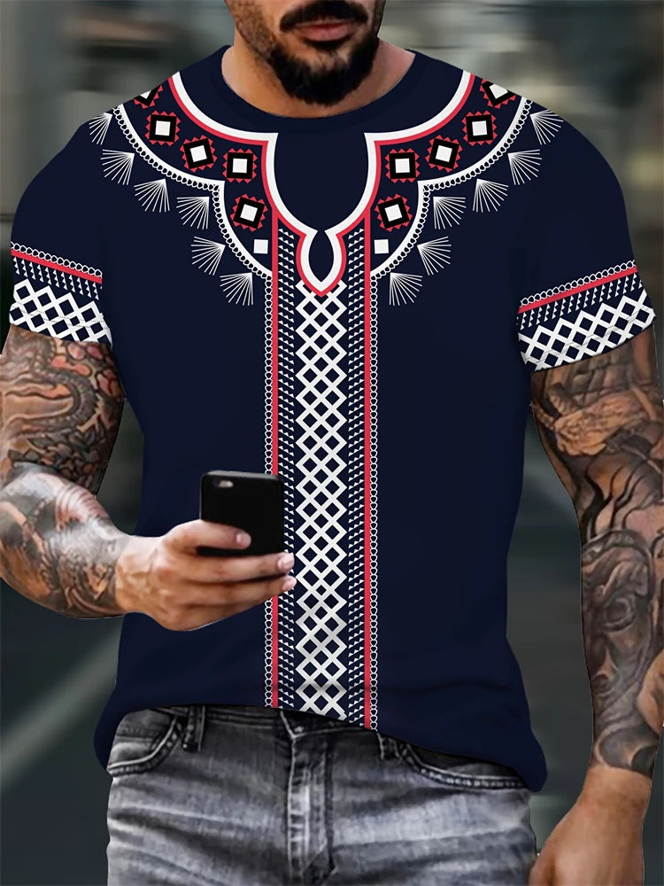 2025 New Men's Breathable Novelty T Shirt Casual Round Neck Moisture Transferring Polyester Short Sleeve Large Size Men's Tops