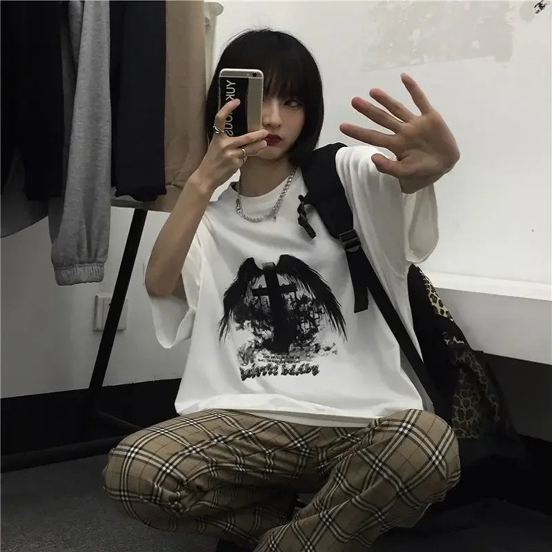 2026 Summer T Shirt for Men Fashion Polyester Harajuku Short Sleeve Y2k T-shirt Streetwear Oversized Vintage Printed Sports Tops