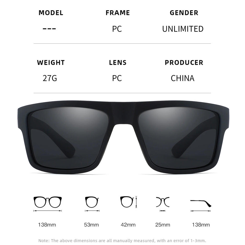 Classic Polarized Sunglasses Men Women Fashion Square Eyewear Male Sun Glasses Vintage Driving Eyeglasses Sport Shades