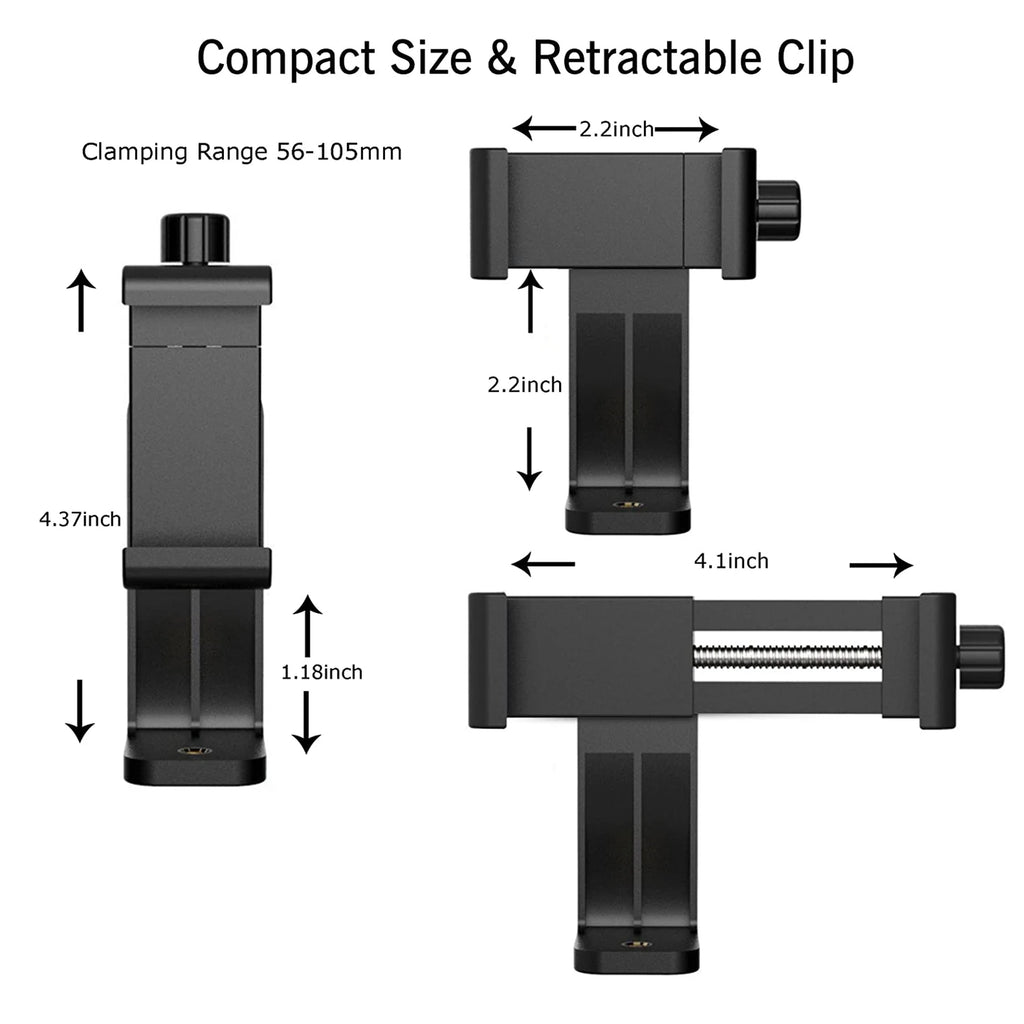 Adjustable 360 Rotation Phone Clip Holder With Chest Strap Bracket for Mobile Smartphone Action Camera Accessory