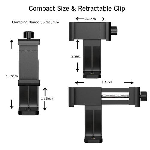 Adjustable 360 Rotation Phone Clip Holder With Chest Strap Bracket for Mobile Smartphone Action Camera Accessory